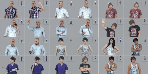 3D Models Of People AXYZ Metropoly HD Evo2 3D MAX Rigged Models